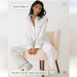 NWT J.Crew Women End-on-end cotton long-sleeve pajama set Sz M $110
